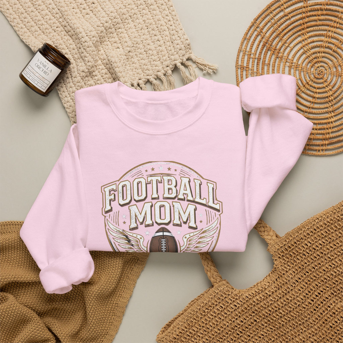 Football Mom Crewneck Sweatshirt — Vintage Football Mom Pullover