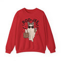 Sweatshirt - 'Boo-Jeé' Leopard Ghost Graphic Crewneck | Cute Halloween Fashion Tee Gift