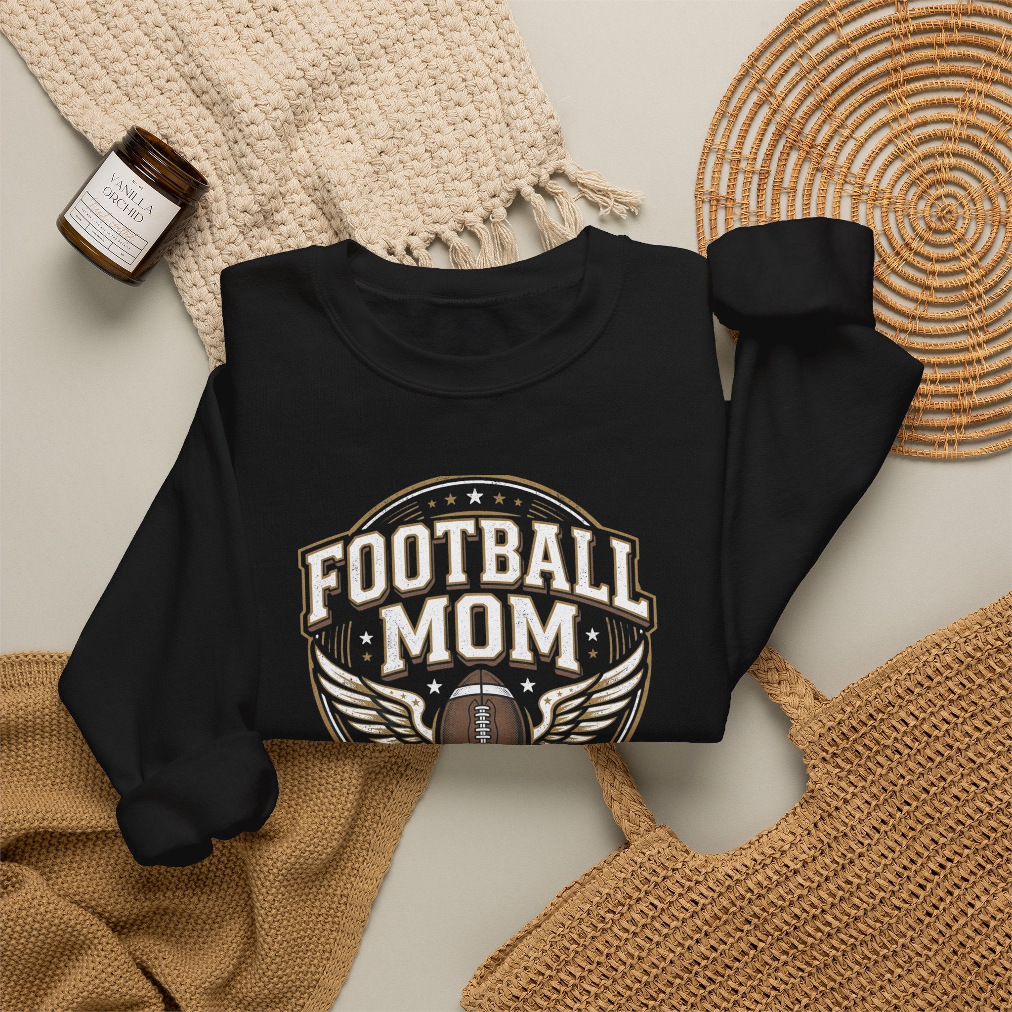 Football Mom Crewneck Sweatshirt — Vintage Football Mom Pullover