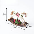 Christmas Decor Gift Resin Rocking Horse Ornament Home Living Room Bookcase Room Layout Decor Figurine Present