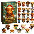 Highland Cow Christmas Advent Calendar 2026｜24 Highland Cow Figurines,Perfect Holiday Gift for Cow Lovers