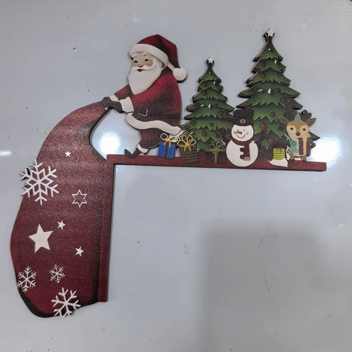 1 Piece of Antique Wooden Christmas Door Corner Decoration Merry Christmas Decor for Home Navidad Xmas Ornament New Year