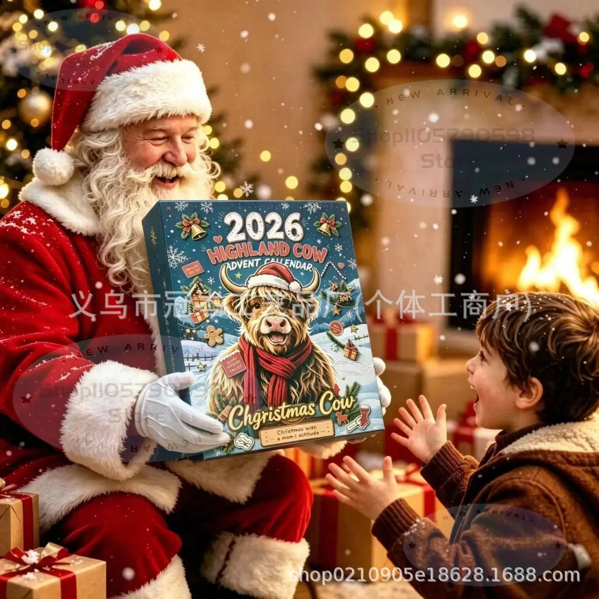 Highland Cow Christmas Advent Calendar 2026｜24 Cute Scottish Highland Cow Figurines,Perfect Holiday Gift for Cow Lovers